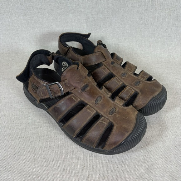 Keen Bidwell Size 10 Leather Fisherman Sandal Sport Casual Slingback Closed Toe - Picture 1 of 8